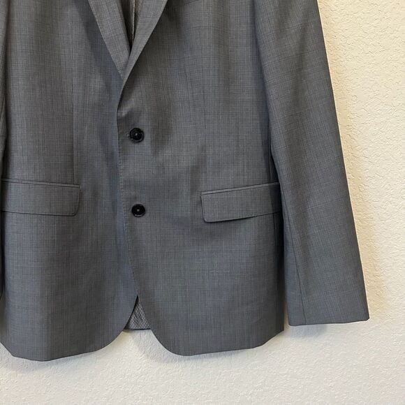 HUGO (HUGO BOSS Red Label) Virgin Wool Two-Button Blazer Sport Coat Grey - Picture 3 of 15